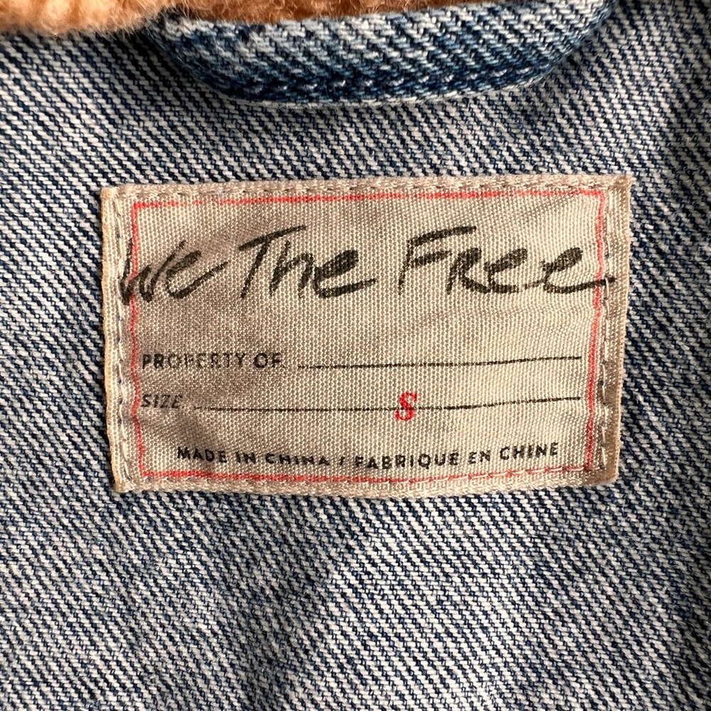 We The Free Rylee Cozy Blue Denim Moto Jacket - Picture 4 of 12